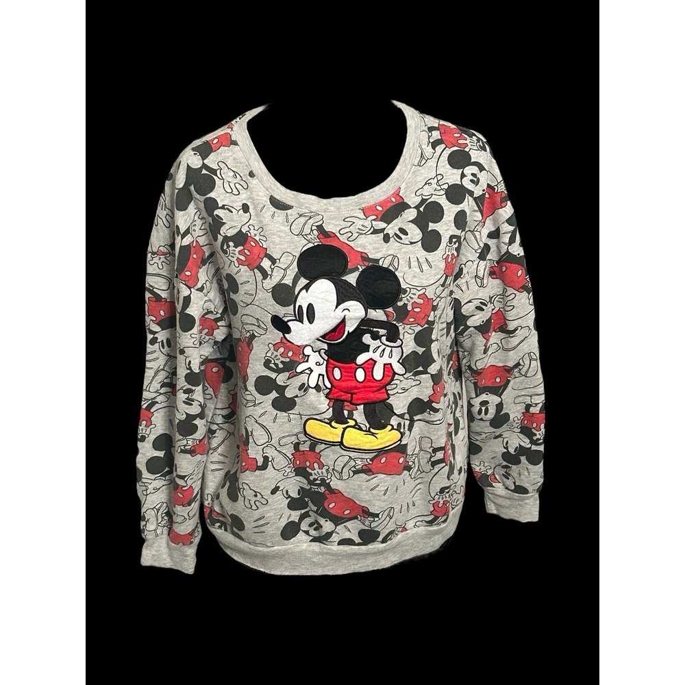 Mickey Mouse Disney Gray Long Sleeve Shirt‎ Top Women's Medium